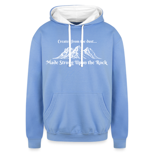 Contrast Hoodie - Made Strong - sky blue/white