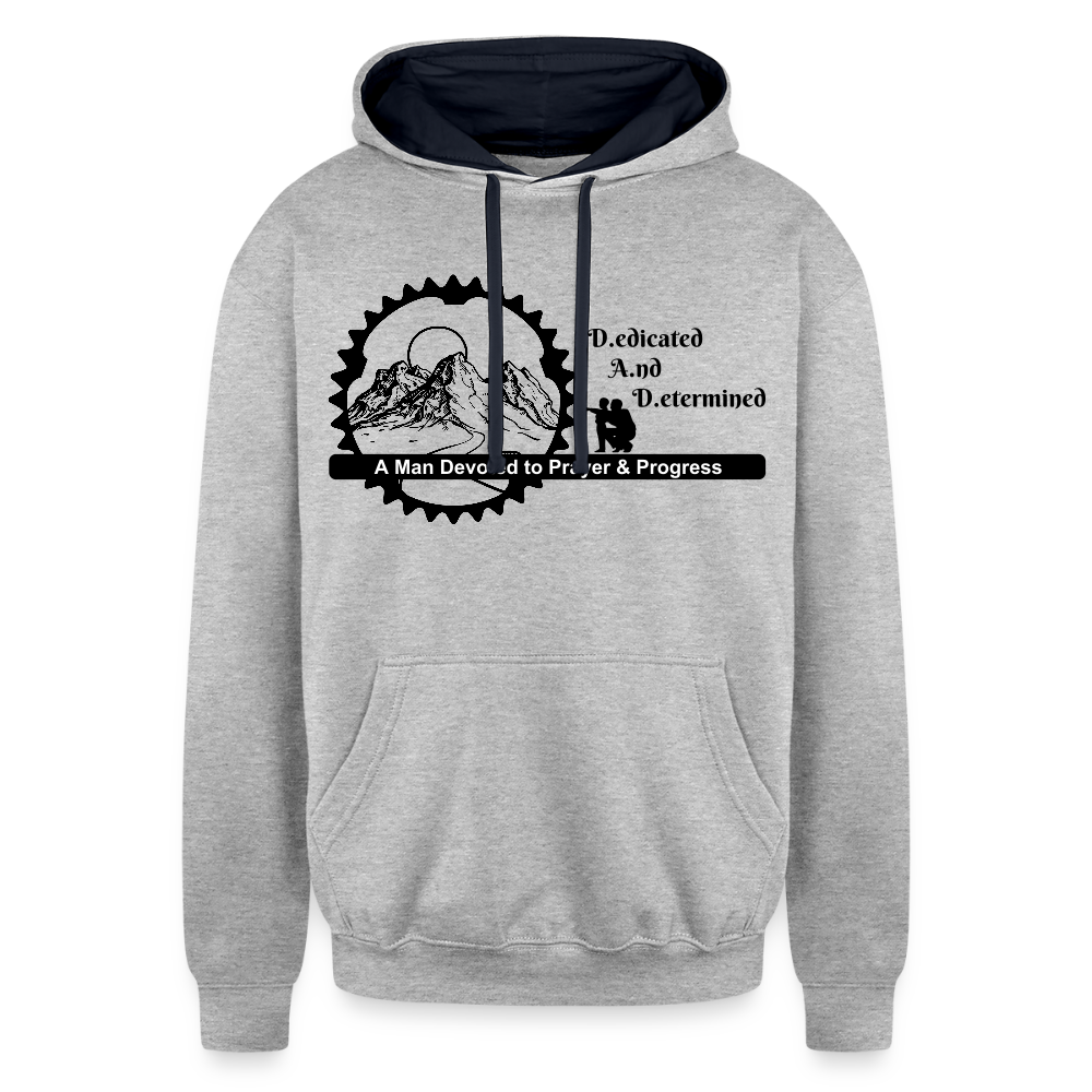 Contrast Hoodie - D.A.D. - heather gray/navy