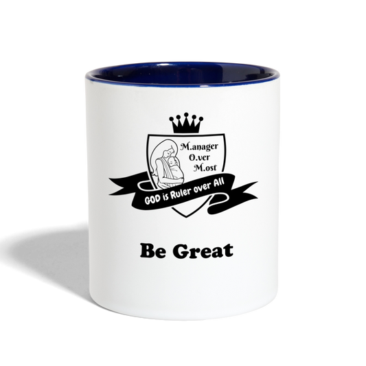 Contrast Coffee Mug - M.O.M. - white/cobalt blue