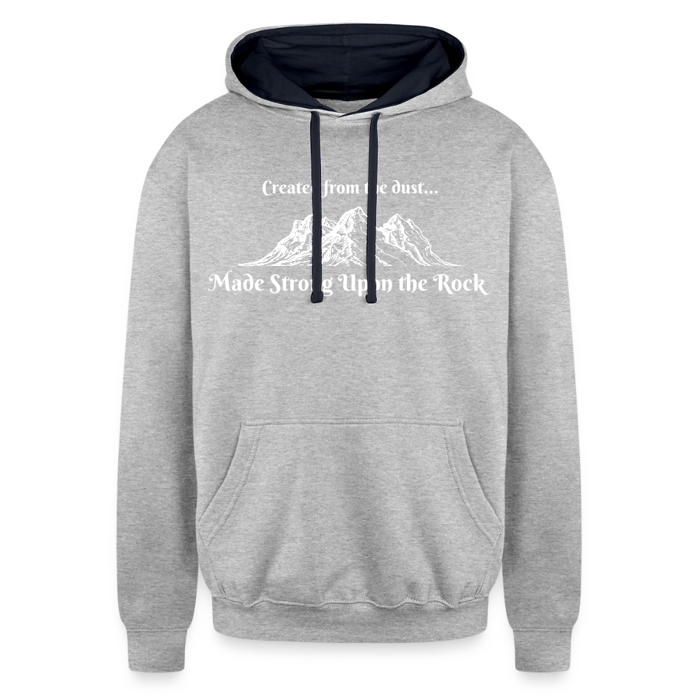 Contrast Hoodie - Made Strong - heather gray/navy