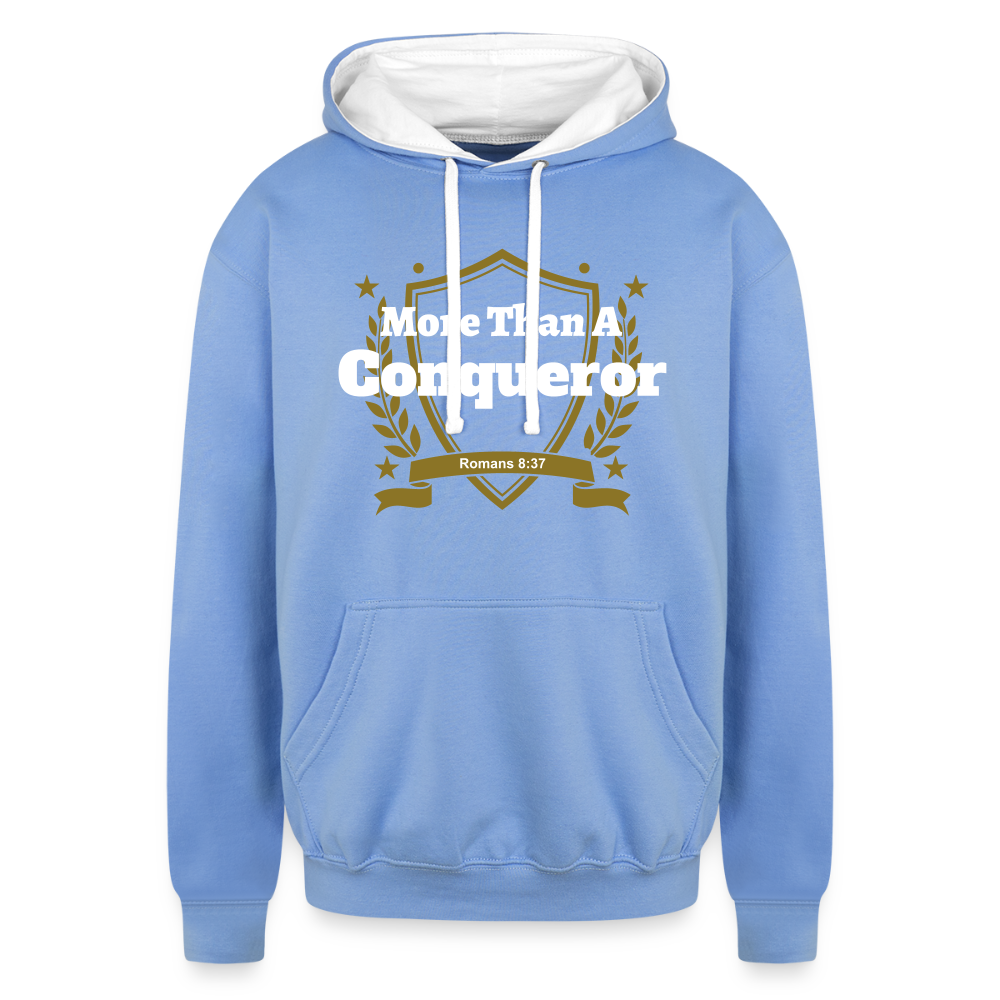 Contrast Hoodie - More Than... - sky blue/white