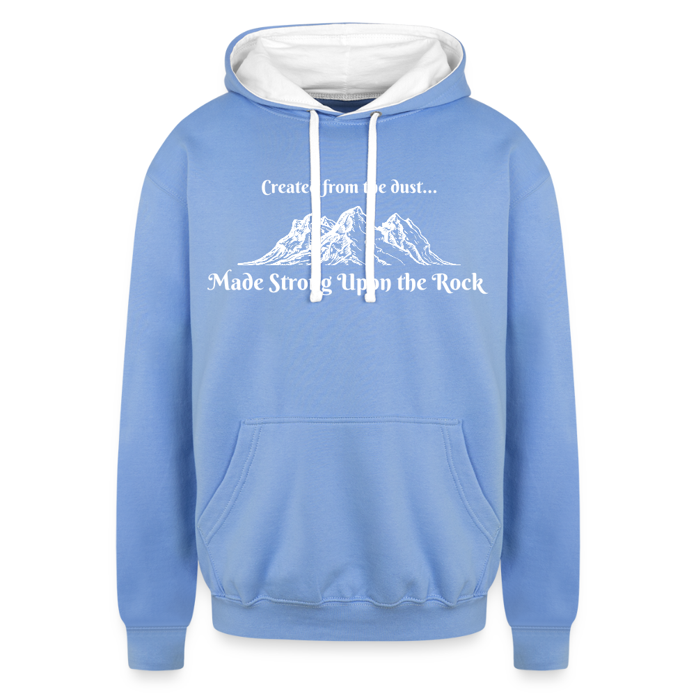 Contrast Hoodie - Made Strong - sky blue/white