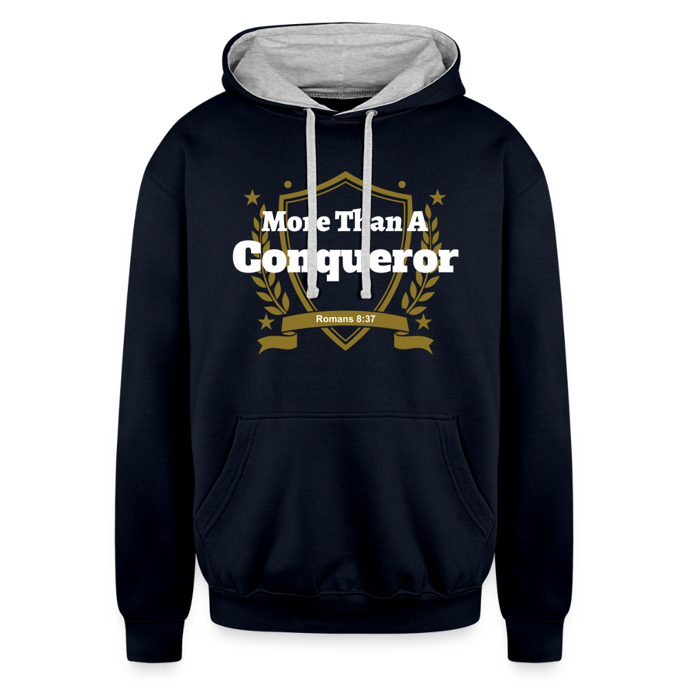 Contrast Hoodie - More Than... - navy/heather gray