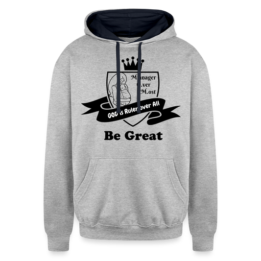 Contrast Hoodie - M.O.M. - heather gray/navy