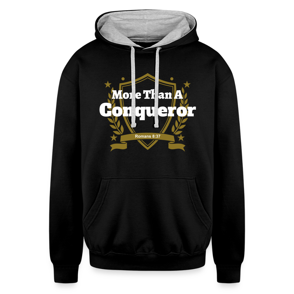 Contrast Hoodie - More Than... - black/heather gray