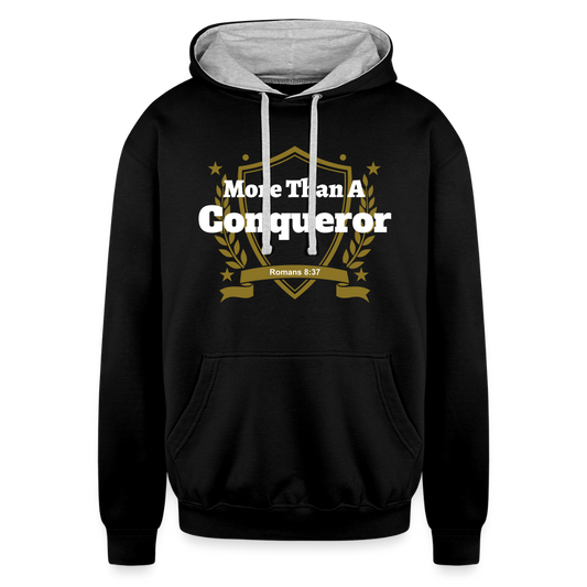 Contrast Hoodie - More Than... - black/heather gray
