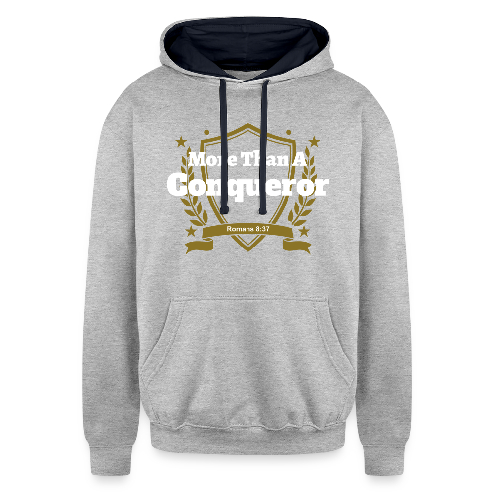 Contrast Hoodie - More Than... - heather gray/navy