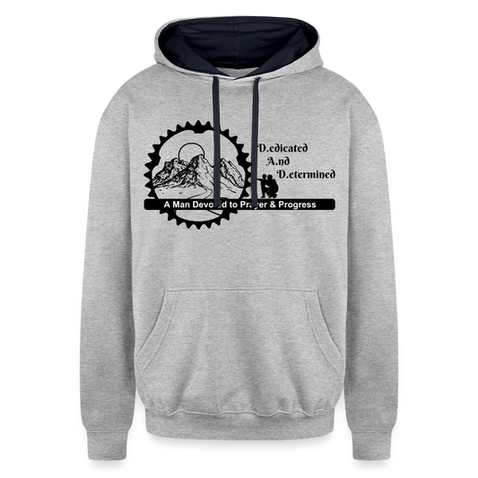 Contrast Hoodie - D.A.D. - heather gray/navy